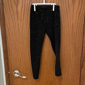 SO UGC Girls Size 8 (Medium) Black Silver Sparkle Leggings
